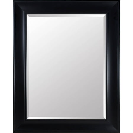 Black Frame Mirror - Beveled Wall Mirror with Black Satin Frame 39