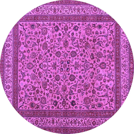 Ahgly Company Indoor Round Persian Purple Traditional Area Rugs, 6' Round