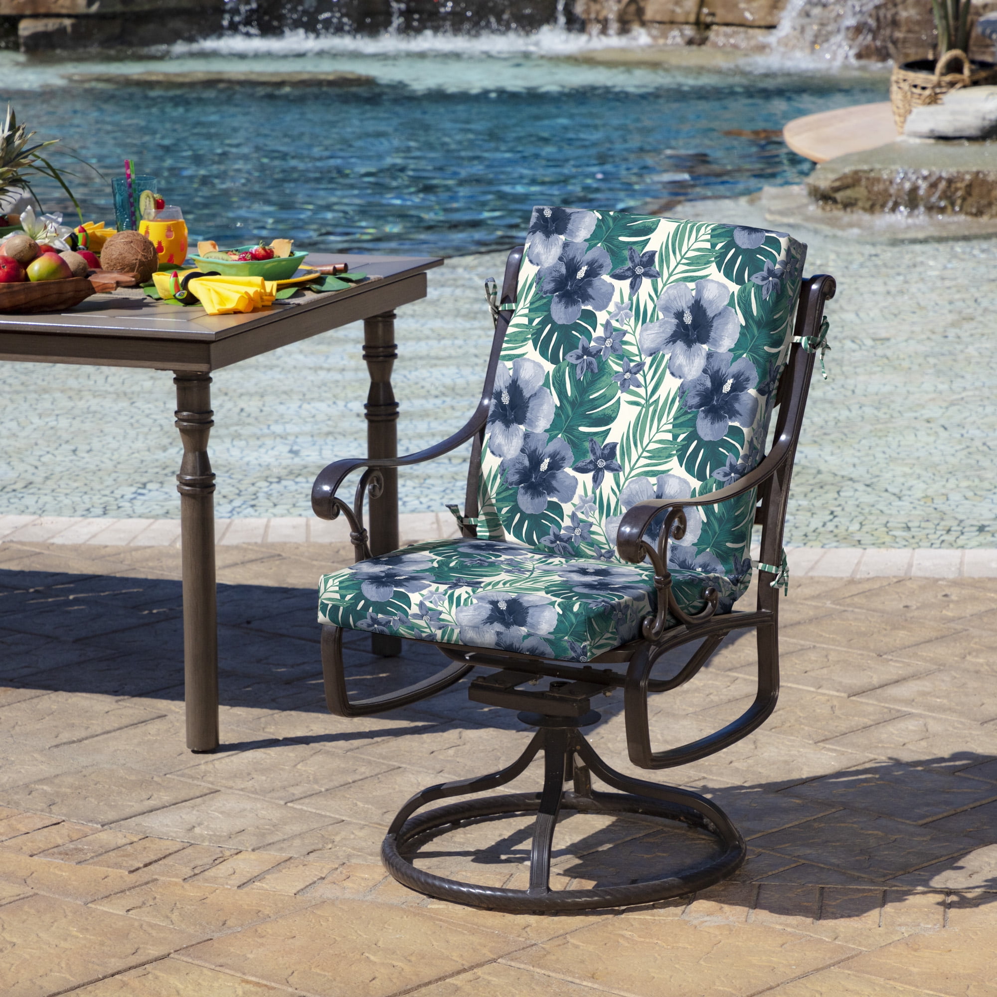 ARDEN Outdoor Dining Chair Cushion 20 x 20, Water Repellent, Fade Resistant 20 x 20, Salome Tropical
