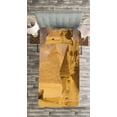 thumbnail image 3 of Ambesonne Egyptian Quilted Bedspread Set 2 Pcs, Sphinx Old Face, Twin Size, Amber Sand Brown, 3 of 3
