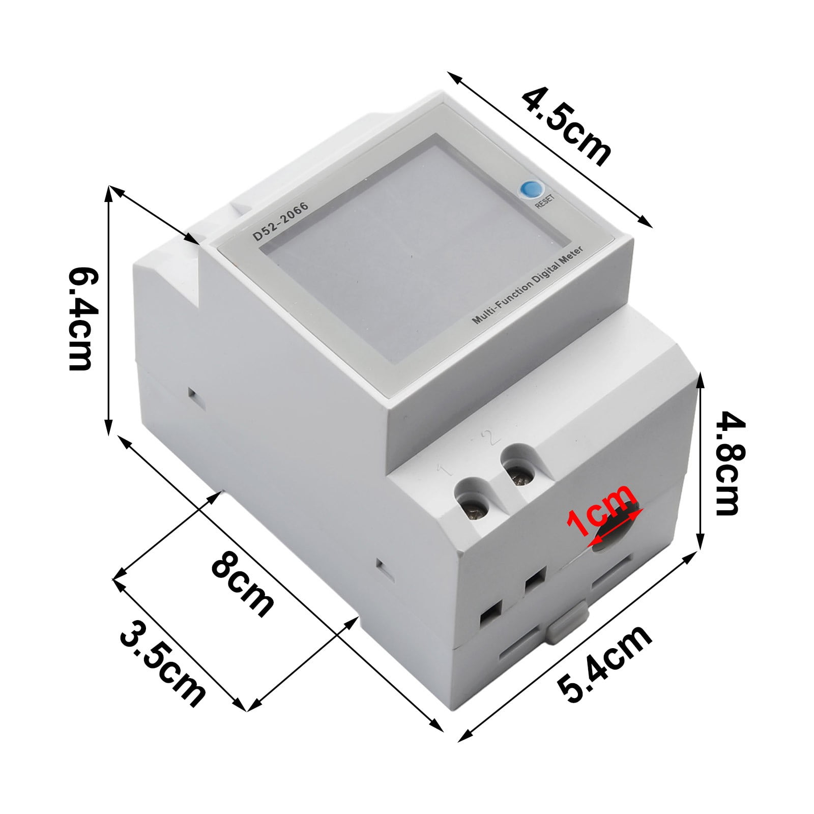 High- for Precision 100A DIN Rail AC Power Meter with Integrated Current Transformer