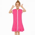 thumbnail image 4 of mgoYE 4t Girls Swimsuit Toddler Girl Long Sleeve Swimsuit Beach Dress Cute Cover Ups Ruffle Bathing Suit Cover Up Kids Swimwear(Hot Pink,8-9 Years), 4 of 9