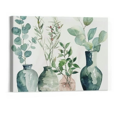 BCIIG  Bathroom Decor, Botanical Bathroom Pictures Wall Art Bottles and Plants Print Canvas Art Rustic Wood Textured Framed Artwork for Home Decor, Bathroom Aesthetic Decor, Ready to Hang  20''x16''