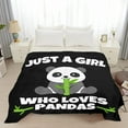 thumbnail image 2 of Soft Flannel Blanket Just Girl Loves Pandas Lightweight Plush Throw Air Conditioner Quilt for Women Men Couch Bed Sofa Decorative Blankets 80"x60"s, 2 of 6