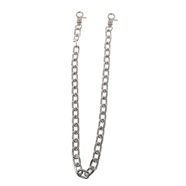 Exquisita cadena plateada para pantalones vaqueros antirrobo, cadena para pantalones para mujeres y hombres
