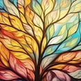 thumbnail image 6 of HAOXIT Round Fitted Tablecloth with Elastic Edge, Abstract Colorful Leaf Table Cover Waterproof Wipeable Table Cloths for Round Tables, Ideal for Picnic, Patio, Fits Round Tables 46-50, 6 of 8