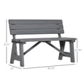 thumbnail image 3 of Outsunny Wooden Garden Bench for Outdoor, 2-person Patio Bench, Loveseat Furniture for Lawn, Deck, Yard, Porch and Entryway, Grey, 3 of 10
