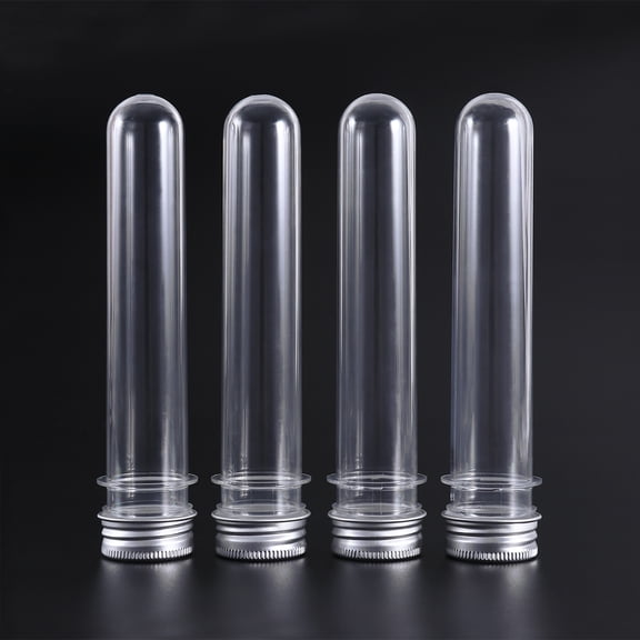 LOLIPPYY Set of 12 Plastic Test Tubes with Screw Caps for Shots and Storage, and Reusable