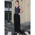 thumbnail image 3 of DARING DIVA Women's Linen Vest Button Down V Neck Business Waistcoat S Dark Blue, 3 of 6