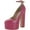Dark Pink Patent, variant on Womens Beige 3" Platform Adjustable Ankle Strap Skyrise Round Toe Block Heel Buckle Dress Pumps Shoes 9 M