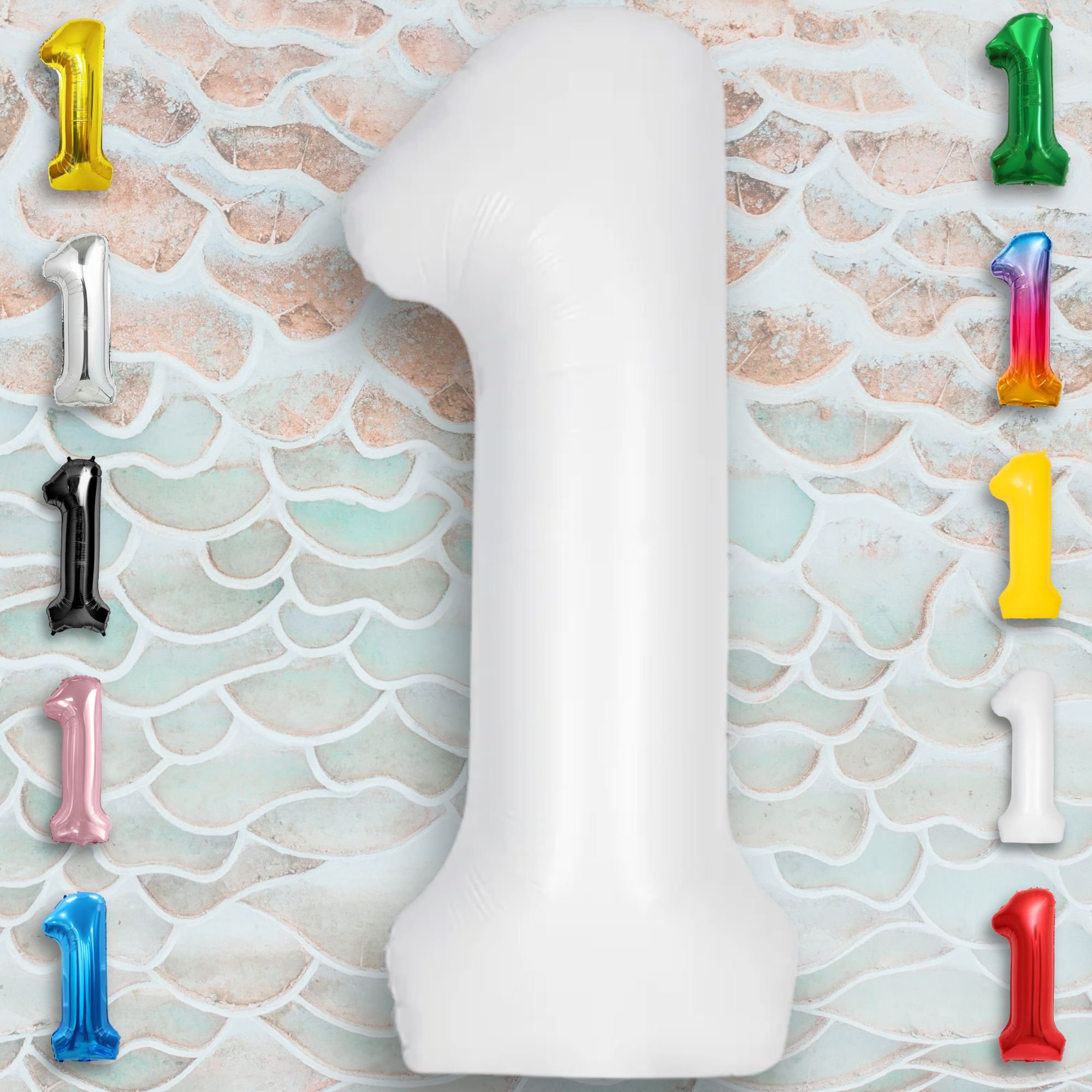 White Number Balloon 1 Mylar Foil Balloons 32 inch - Helium/air Inflatable Milky White Balloon Numbers for 1st Birthday Party Anniversary Grade 1
