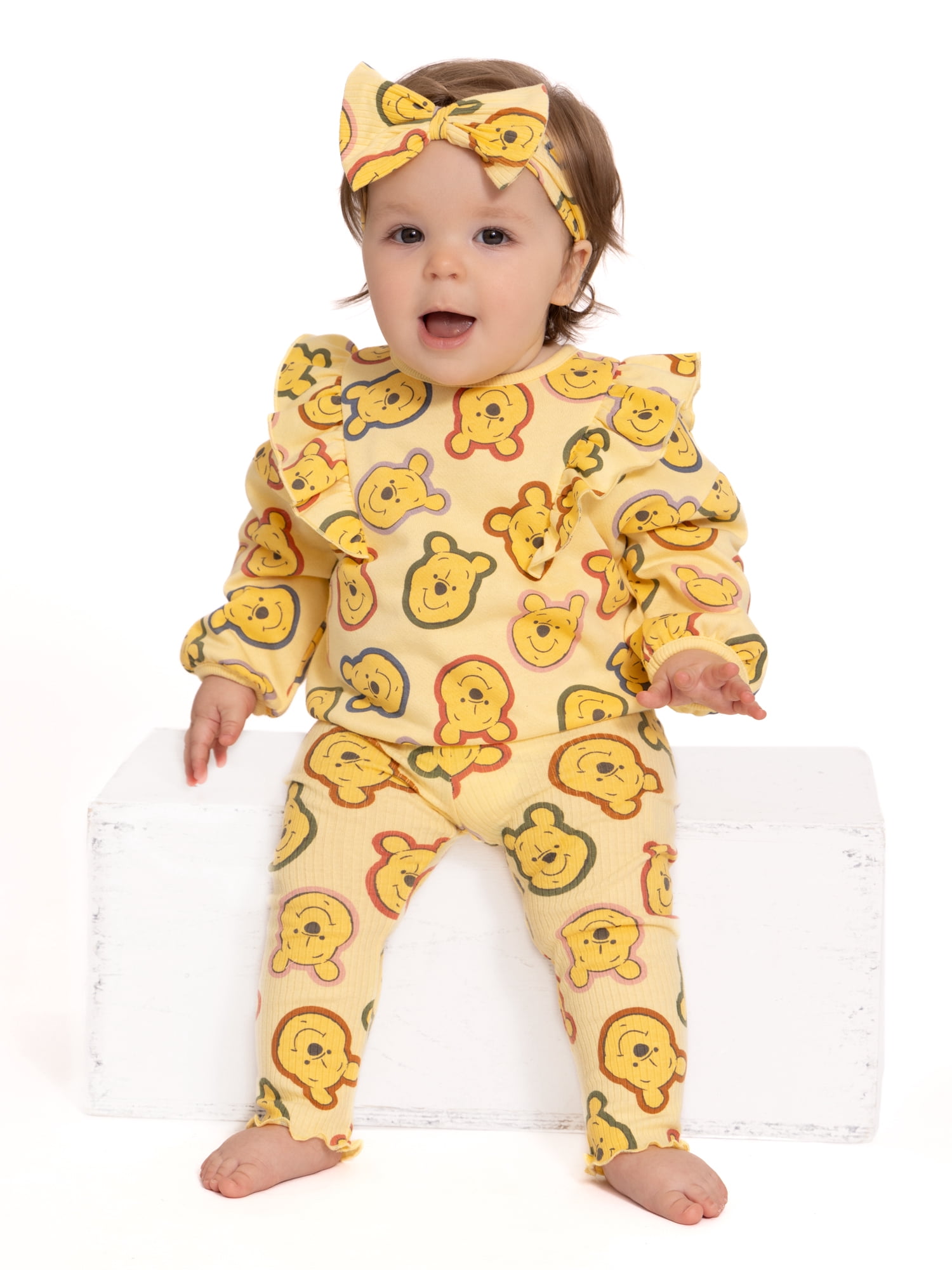 Character Baby Girls Long Sleeve Top, Headband & Leggings Set, 3-Piece, Sizes 0/3 Months-24 Months
