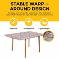 thumbnail image 4 of Vintage Pink Flower Table Cloths for 3 Foot Rectangle Tables, Spring Floral Leaves Pastoral Birds Plants Patio Waterproof Elastic Fitted Tablecloths, Washable Rectangular Table Cover for Camping, 4 of 8