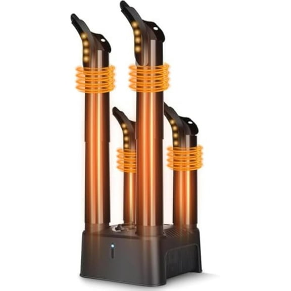 Trustech Silent Shoe Dryer & Warmer, Quick Drying, 2 Pairs, Black, 8.8" x 8.8" x 22", 1 Count