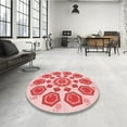 thumbnail image 3 of Ahgly Company Indoor Round Patterned Pink Area Rugs, 6' Round, 3 of 6