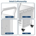thumbnail image 3 of Garvee 3-Tier Rolling Book Cart on Wheels, V-Shaped Storage Bookshelf with Side Hooks for Library, School, Home, White, 3 of 8