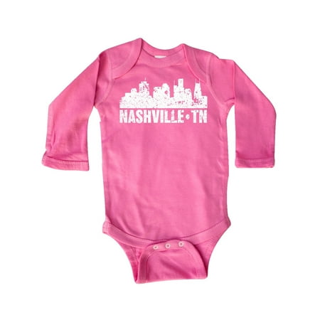 

Inktastic Nashville Skyline Grunge Gift Baby Boy or Baby Girl Long Sleeve Bodysuit