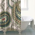thumbnail image 5 of Chic Retro Boho Curtain 72x84 Inches, Quick-Dry Polyester with Plastic Rings, Paisley Floral Pattern for Elegant Bathrooms, 5 of 5