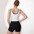 thumbnail image 5 of Women's Contrast Trim Cropped Tank Top with Scoop Neck and Stretch Fit for Yoga and Everyday Wear - Small, White, 5 of 6