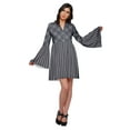 thumbnail image 1 of Moomaya Pleated Dress For Women Plus Size Mini Dress With Long Bell Sleeve, 1 of 6