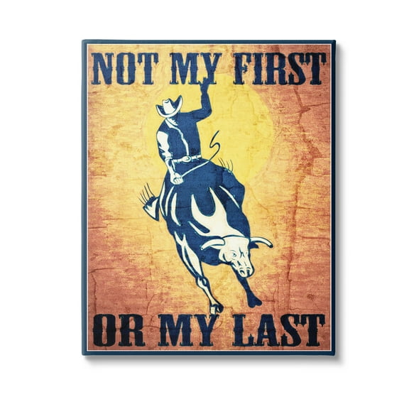 Stupell Industries Rodeo Cowboy Phrase Animals & Insects Painting Gallery Wrapped Canvas Art Print Wall Art, 16 x 20