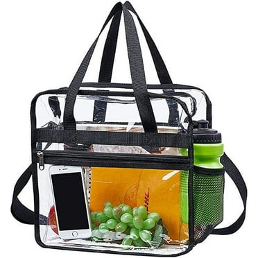 Aidaibag Unisex Nylon Solid Print Zipper Clear Tote Stadium Approved Handbag, Clear