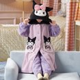 thumbnail image 3 of Pijama de peluche Kawaii para padres e hijos, Hello Kitty, Anime, Sanrio, Cinnamoroll, Kuromi, otoño e invierno, para niñas, albornoz cálido para el hogar, 3 of 5
