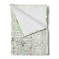 thumbnail image 2 of Map Soft Flannel Fleece Throw Blanket, Map of Barcelona City Streets Parks Subdistricts Points of Interests, Cozy Plush for Indoor and Outdoor Use, 50" x 70", Lime Green Pale Blue, by Ambesonne, 2 of 5