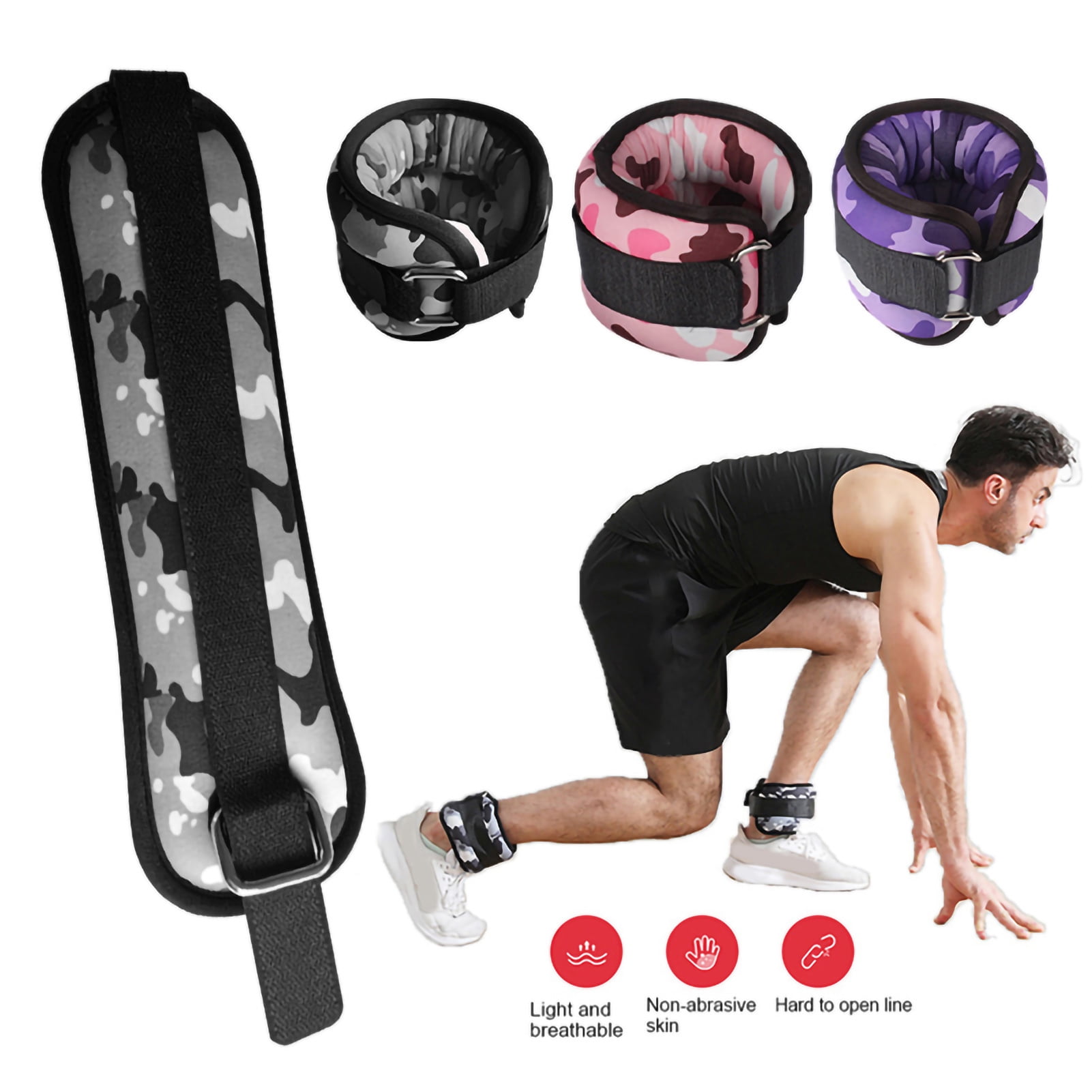 YIFAEUX 1 Pair Ankle Weights with Adjustable Straps Jogging Running Walking Fitness Gym Workout Wrist Leg Arm Weights Exercise Equipment