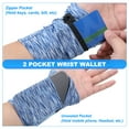 thumbnail image 4 of Uxcell 6"x 4" Wrist Pouch Wrist Wallet Sports Wristband Wallet with Zipper Pocket Light Gray 2 Pcs, 4 of 6