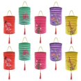 thumbnail image 2 of 10pcs Portable Chinese Lanterns Organ Design Colored Paper Lantern Hanging Festival Lantern Party Supplies (Mixed Patterns), 2 of 3