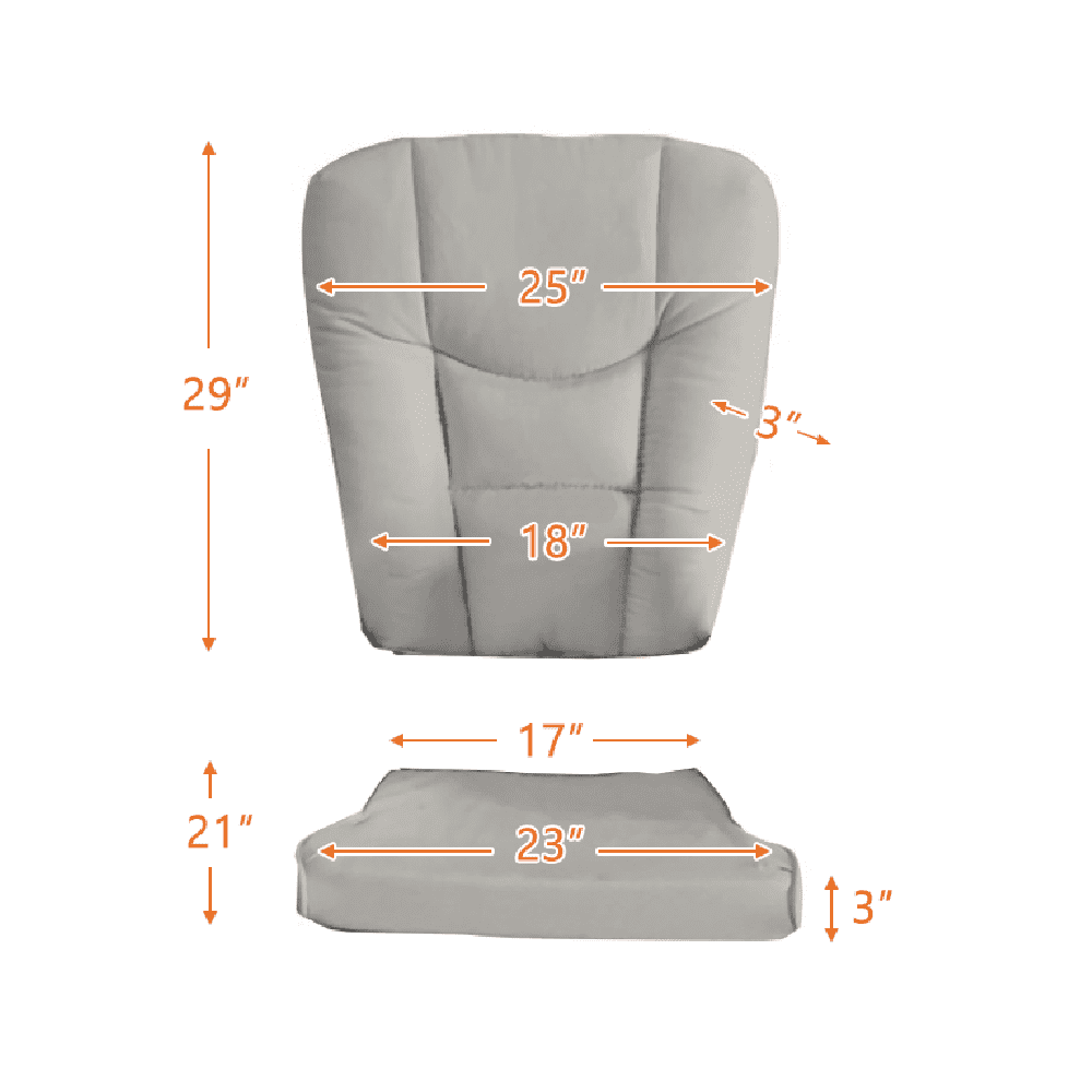 AFG Sleigh Glider Chair Cushions Gray
