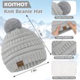 thumbnail image 5 of KOITHOT 8 Pcs Winter Beanie Hat Neck Warmer Ear Muffs Gloves Set with Gift Box for Women Black and Light Gray, 5 of 7
