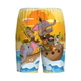 thumbnail image 2 of Lsque Animals on Noah's Ark1 Mens Sleep Pajama Shorts,Short Pajama Pants, Cotton Ultra-Soft Knit-Small, 2 of 9