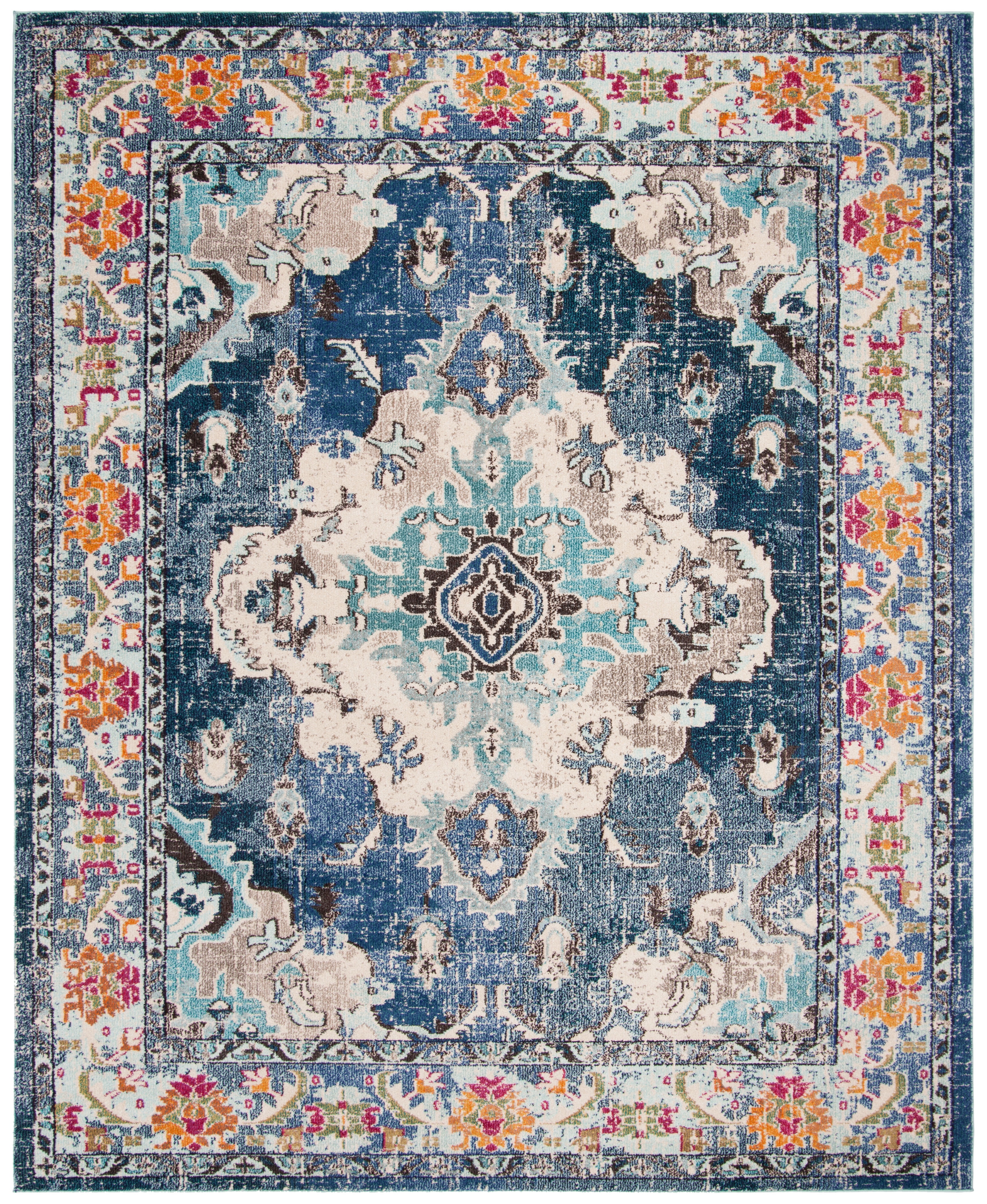 SAFAVIEH Area Rug 12x18 - Monaco Collection - X-Large - Traditional Design, Navy & Light Blue, Ideal for Living Room, Bedroom, Dining Space