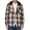 Navy Beige, variant on Men's Flannel Hoodie Shirts Casual Button Down Plaid Shirt Jackets for Men Long Sleeve Hooded with Pocket, Purple 3XL
