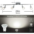 thumbnail image 2 of AIR-Modern 4-Light Track Lighting Kit, Flush Mount Wall/Ceiling Spot Lights Fixture, LED Track Light with Chrome Flexibly Rotatable Light Head for Kitchen Living Room, 4×GU10 Bulb (Included), 2 of 4