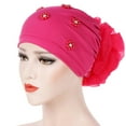 thumbnail image 2 of Ludlz Women Muslim Solid Flowers Cancer Chemo Hat Turban Headbands Hair Loss Wrap Cap, 2 of 6