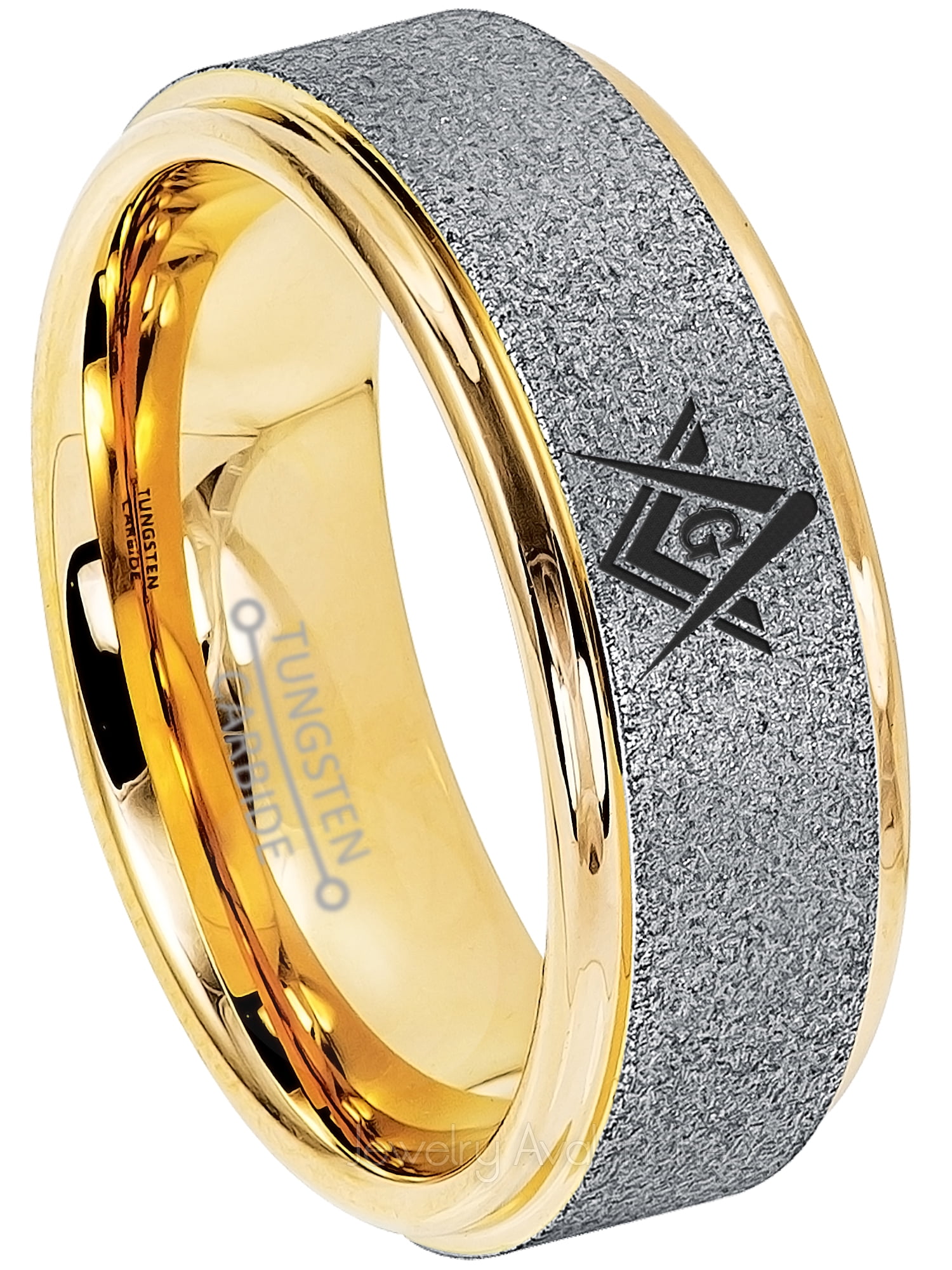 Jewelry Avalanche Mens Masonic Tungsten Ring Freemason Masonic