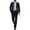 #383-Black, variant on Men's 2 Piece Suit Set Slim Fit One Button Blazer And Dress Pants Formal Business Wedding Outfit Brown L Gift