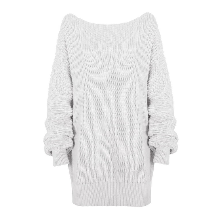Women's Mini Dress Cable Knit Sweater Off One Shoulder Oversized Pullover Long Lantern Sleeve Jumper Short Dresses (L, White) Women's Mini Dress Cable Knit Sweater Off One Shoulder Oversized Pullover Long Lantern Sleeve Jumper Short Dresses (L, White)