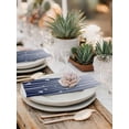thumbnail image 5 of Blue Floral Cloth Napkins Set of 4 Reusable Dinner Napkins, Gradient Stripe Garden Plant Branch Texture Cocktail Napkin Washable Table Napkins for Wedding/Holiday Party/Baby Shower 20"x20", 5 of 7