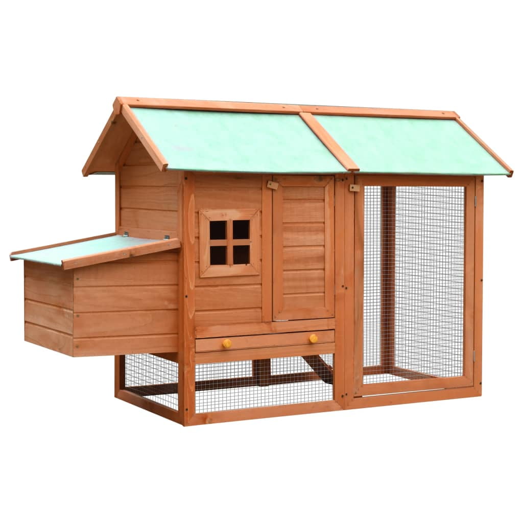 vidaXL Rabbit Hutch Bunny Cage with Pull Out Tray Rabbit Enclosure Solid Wood