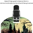 thumbnail image 4 of Square 2Pack PU Leather Halloween Graveyard Cruise Luggage Tag with Privacy Cover and Name ID Tag for Travel Handbags Backpacks Luggage Tags, 4 of 6
