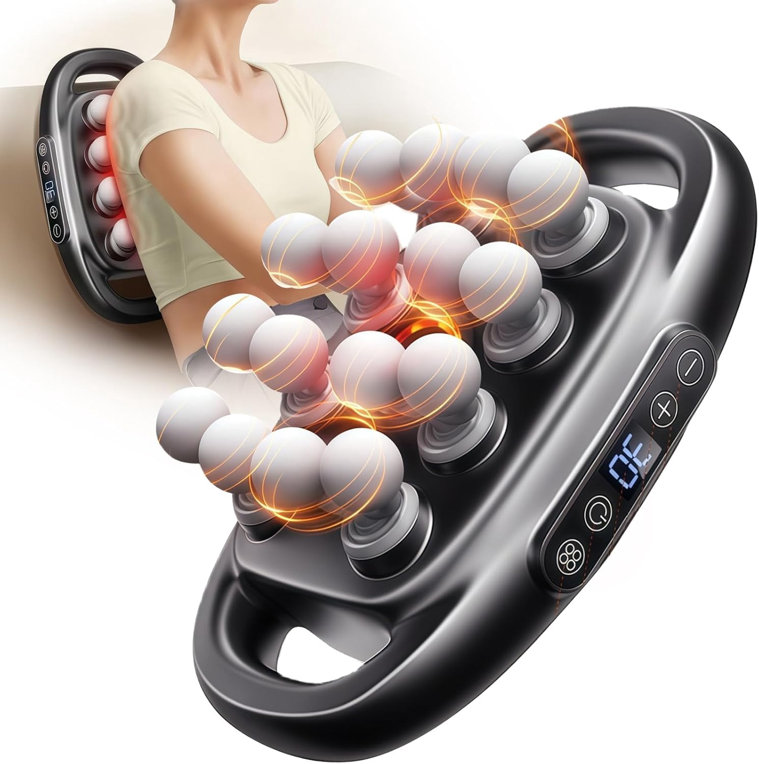 Deep Tissue Massage Gun with 3 Modes & 30 Intensities, Portable Quiet Percussion Massager for Legs, Waist, Back, Neck
