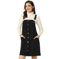 thumbnail image 1 of Vestido de pana Allegra K A-line Tirantes ajustables Negro M, 1 of 6