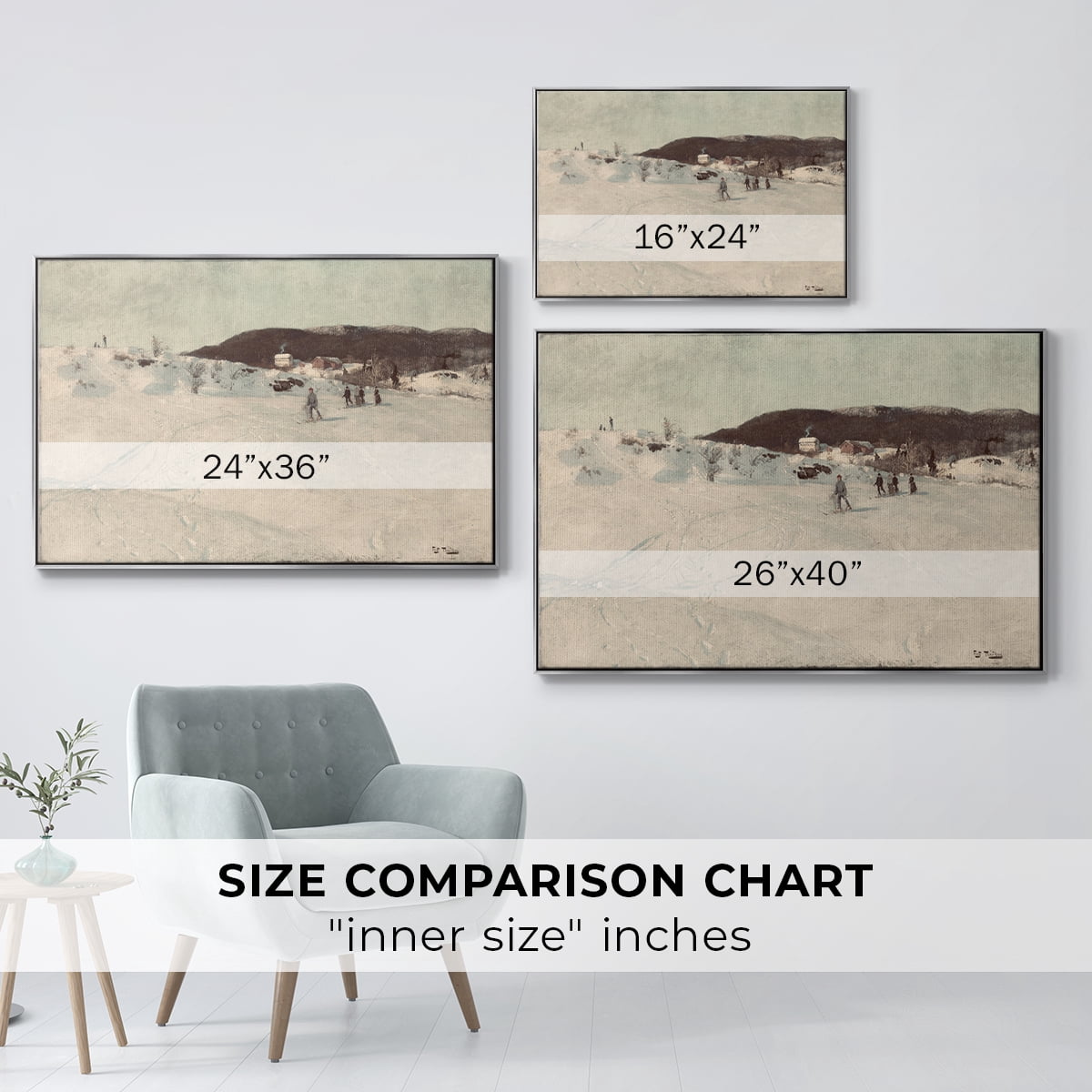 Vintage Landscape-CCLXXVI By Wexford Home Framed in Silver Wood Gallery Wrapped Canvas 17 in. x 25 in.
