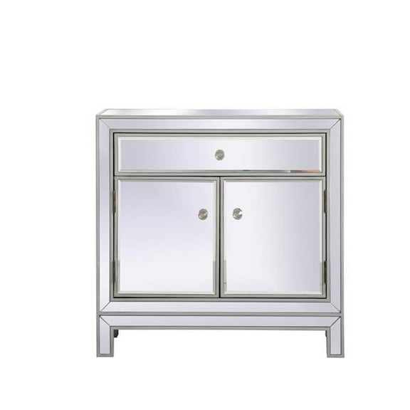 29 in. Modern Mirrored Cabinet - Antique Silver