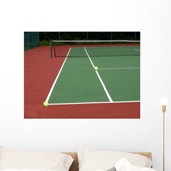 Tennis Court Wall Mural by Wallmonkeys Peel and Stick Graphic (36 in W x 27 in H) WM218686