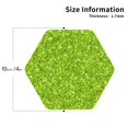 thumbnail image 2 of Vsdgher Lime green glitter Leather Coasters for Drinks, Durable Drink Coasters 4 Set for Tabletop Protection, Luxurious Home Décor and Housewarming Gift ( {designName})Hexagon, 2 of 6